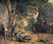 Gustave Courbet A Thicket of Deer at the Stream of Plaisir Fountaine oil painting artist